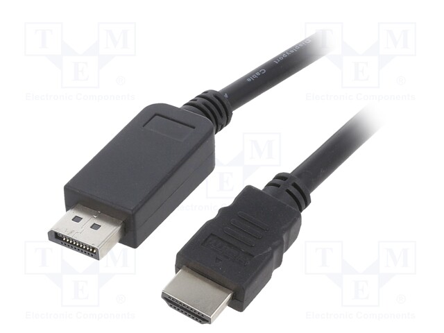 Cable; DisplayPort 1.1,HDMI 2.0; DisplayPort plug,HDMI plug; 5m
