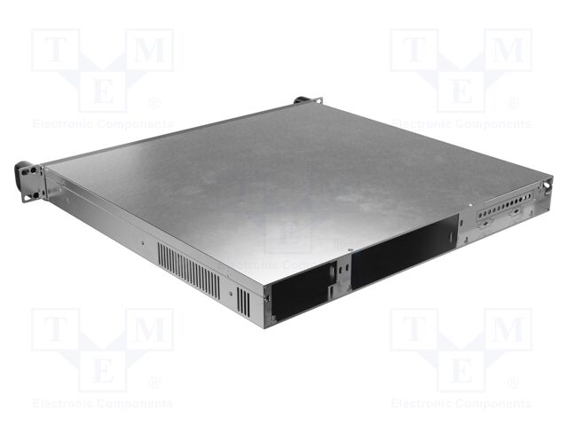 Enclosure: ATX server; Standard: 19"; 1U; black; Z: 430mm; X: 420mm