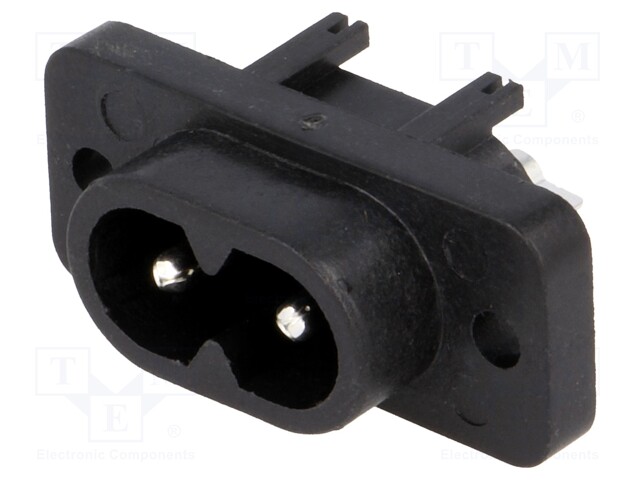 Connector: AC supply; socket; male; 2.5A; 250VAC; IEC 60320; PIN: 2