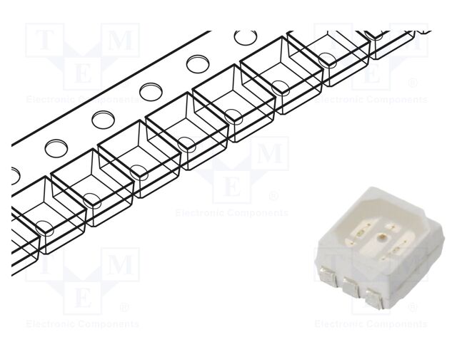 LED; SMD; 3528; tricolour; red,blue,green; 120°; 3.5x2.8mm