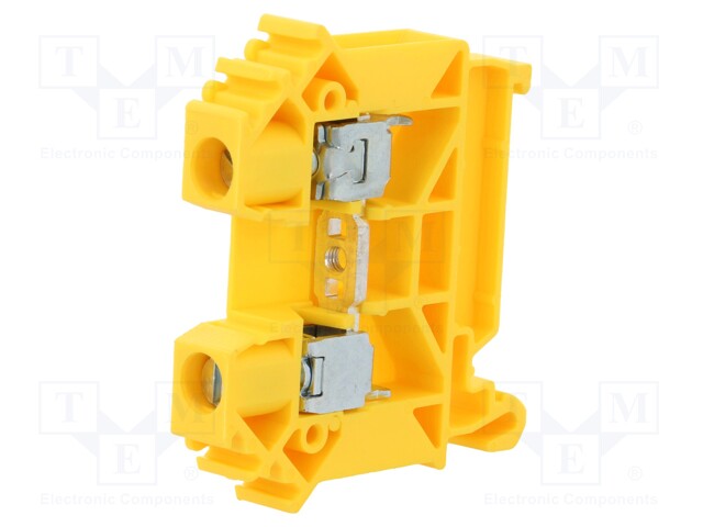 Splice terminal: rail; 0.5÷10mm2; ways: 1; terminals: 2; yellow