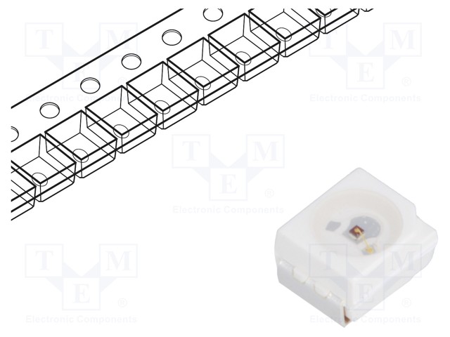 LED; SMD; 3528,PLCC2; red; 285÷350mcd; 3.5x2.8x1.9mm; 120°; 20mA