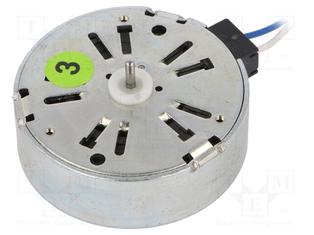 Motor: AC; alternating current; 3W; 230VAC; 600rpm; 600rpm; 3.3mNm