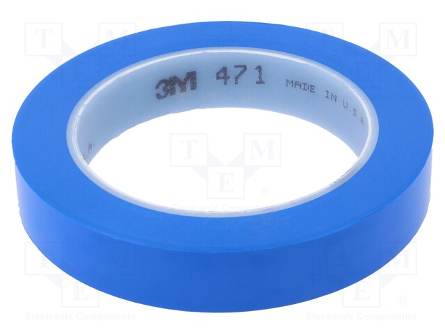 Tape: marking; blue; L: 33m; W: 19mm; Thk: 0.13mm; 2.5N/cm; 130%
