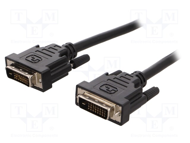 Cable; dual link; DVI-D (24+1) plug,both sides; 1m; black