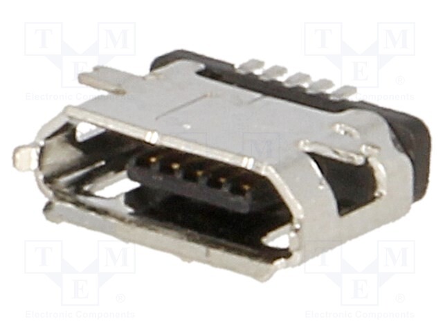 Socket; USB B micro; SMT; PIN: 5; USB 2.0; 0.65mm; 1.8A; 100V