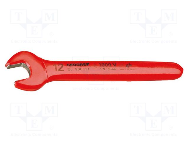 Wrench; insulated,single sided,spanner; 12mm; L: 126mm