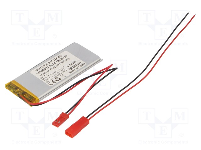 Re-battery: Li-Po; 3.7V; 1200mAh; cables,JST SYR-02T socket