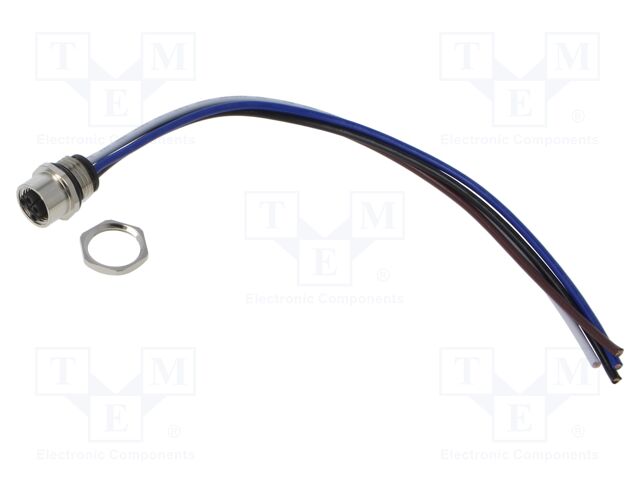 Connector: M12; socket; male; straight; with lead; PIN: 4; 2.08mm2