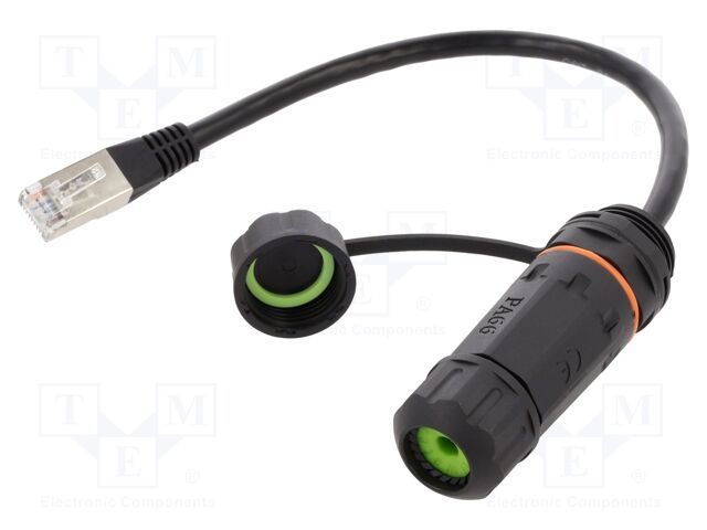 Extender Ethernet; U/FTP; Cat: 6a; RJ45 socket,RJ45 plug; 0.25m