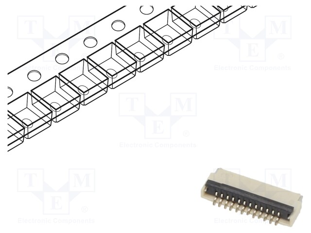 Connector: FFC (FPC); horizontal; PIN: 12; ZIF; SMT; 30V; 0.4A; H: 1mm