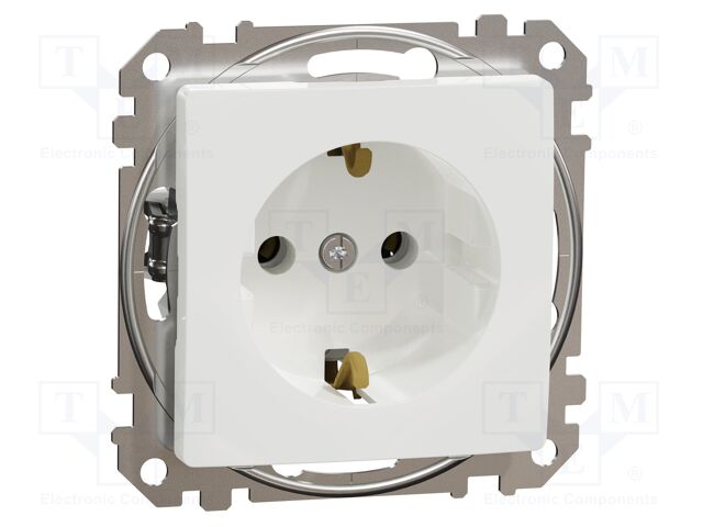 F-type socket (Schuko); 250VAC; IP20; white; Sedna; Illumin: none