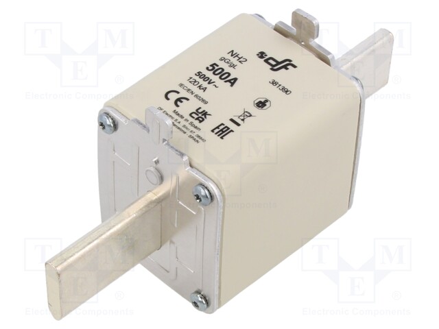 Fuse: fuse; gG; 500A; 500VAC; 80VDC; ceramic; NH2