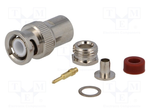 Plug; BNC; male; straight; 50Ω; RG58; clamp,crimped; for cable