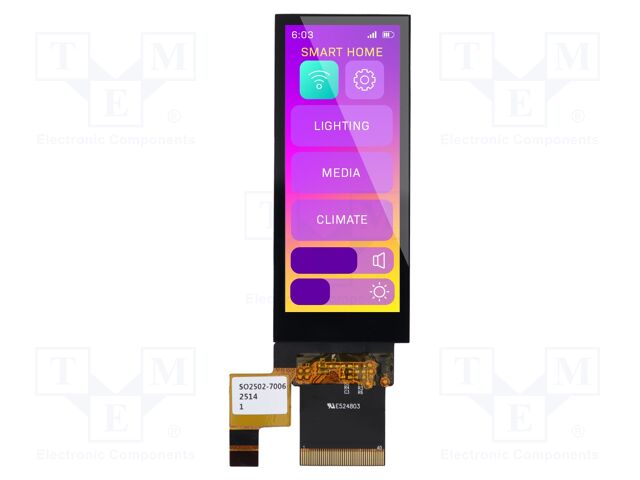 Display: TFT; 2.9"; 376x960; Illumin: LED; Dim: 32.6x78.7x3.78mm