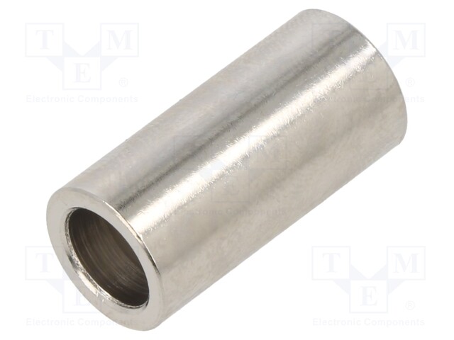 Spacer sleeve; 8.2mm; cylindrical; brass; nickel; Out.diam: 25mm