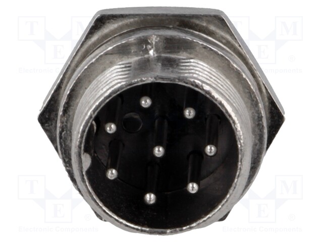 Socket; microphone; male; PIN: 8; for panel mounting
