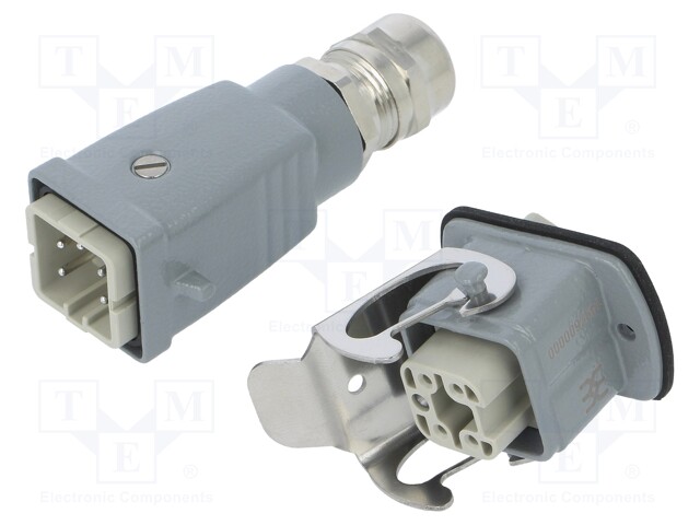 Connector: HDC; male + female; plug + socket; HA; PIN: 5; 4+PE; PG11