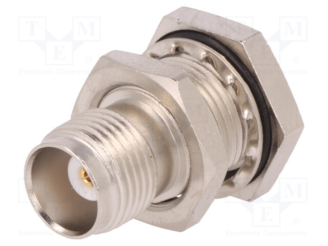 Socket; TNC; female; straight; 50Ω; crimped; teflon; gold-plated