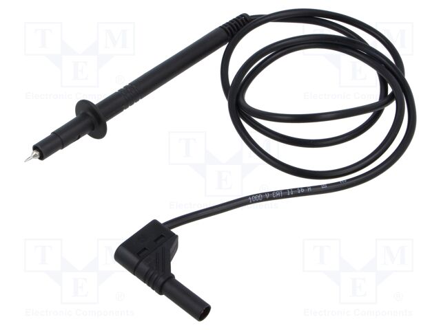 Test lead; 16A; probe tip,angular banana plug 4mm; Urated: 1kV