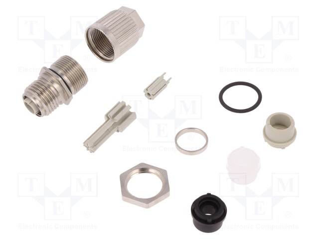 Plug; M12; PIN: 4; female; D code-Ethernet; for cable; crimped; 250V