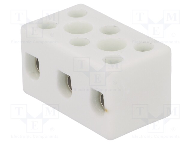 Terminal block; screw terminal; ways: 3; 10mm2; terminals: 6; 450V