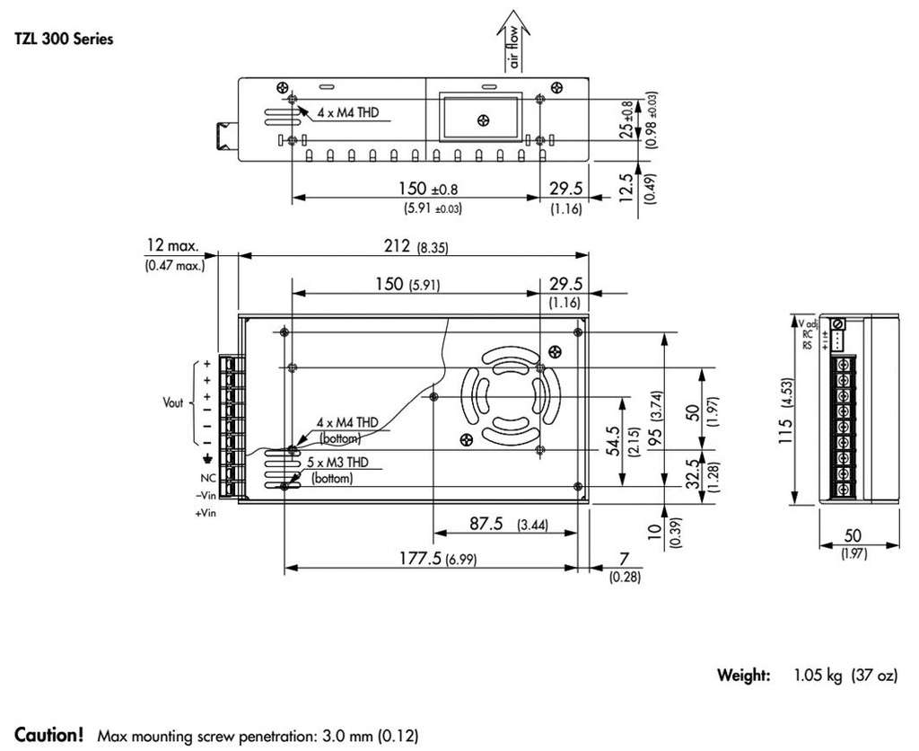 Converter: DC/DC; 300W; Uin: 36÷72V; 24VDC; Iout: 13.4A; 50kHz