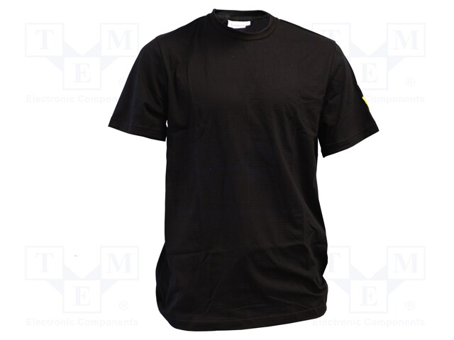 T-shirt; ESD; M; EN 61340-5-1; cotton,conductive fibers; black