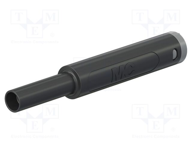 Connector: 4mm banana; socket; 32A; 1kV; black; insulated; 2.5mm2