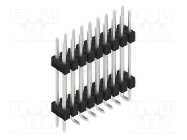 Connector: pin strips; pin header; male; PIN: 18; 2.54mm; SMT; 2x9