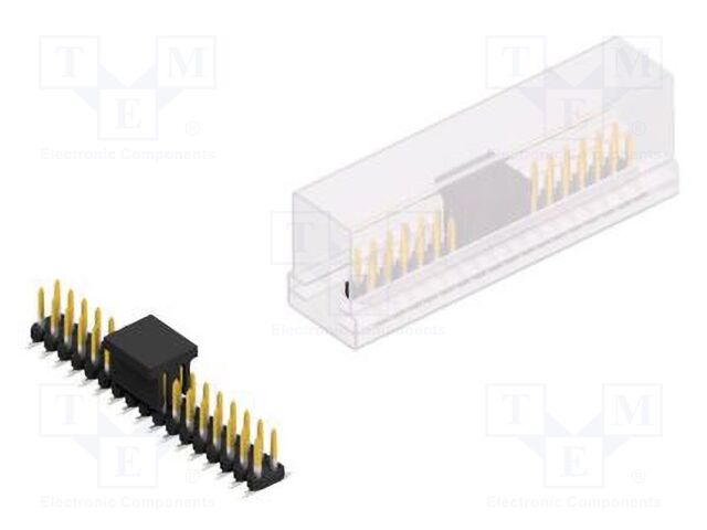 Connector: pin strips; pin header; male; PIN: 34; 2mm; SMT; 2x17