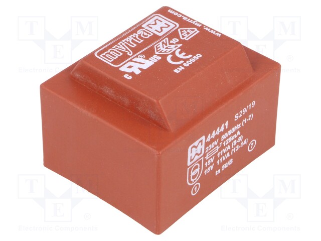 Transformer: encapsulated; 22VA; 230VAC; 15V; 15V; 730mA; 733mA