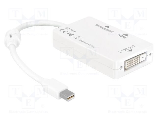 Adapter; DisplayPort 1.1a,High Speed,single link; 0.16m; white