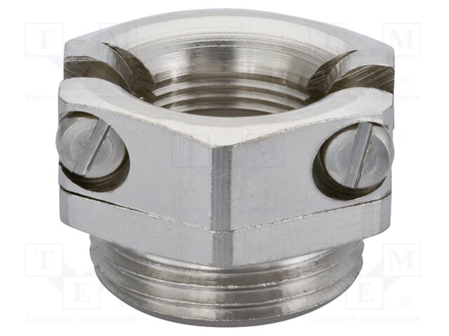 T-bolt clamp; nickel plated brass; Thread len: 6.5mm; Thread: PG