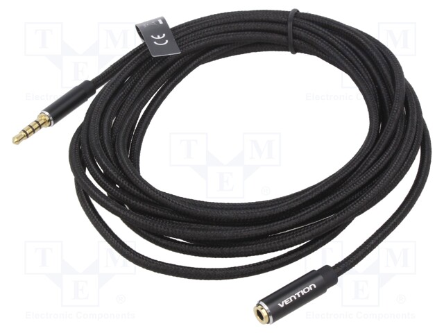 Cable; Jack 3.5mm 4pin socket,Jack 3,5mm 4pin plug; 3m; black