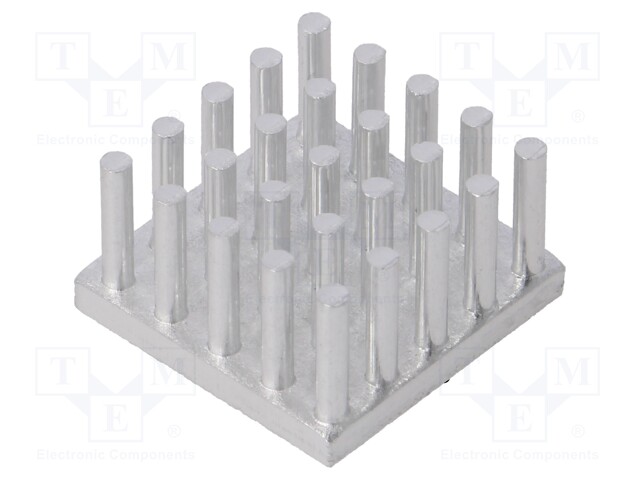 Heatsink: extruded; grilled; natural; L: 18mm; W: 18mm; H: 10mm; plain