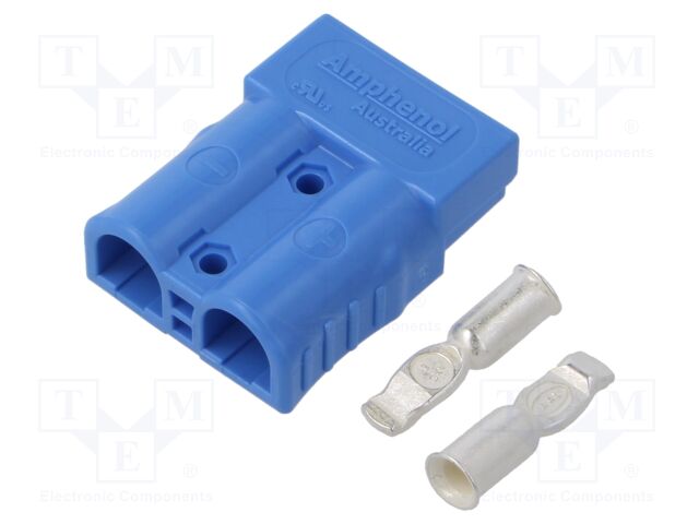 Connector: DC supply; plug; hermaphrodite; AXC50; 600V; PIN: 2; blue
