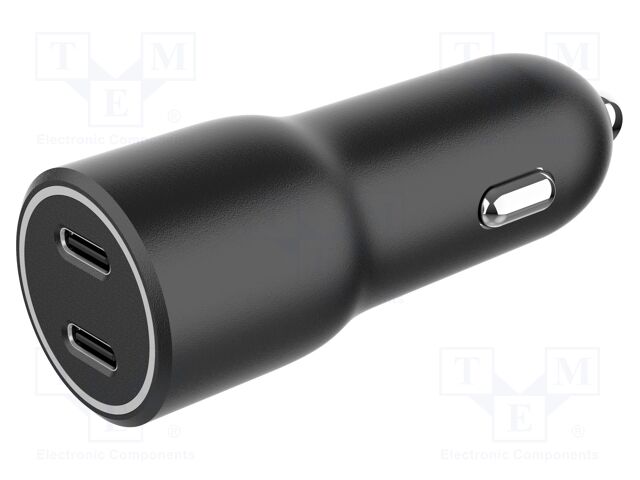 USB power supply; USB C socket x2; Sup.volt: 12÷24VDC; 40W; black