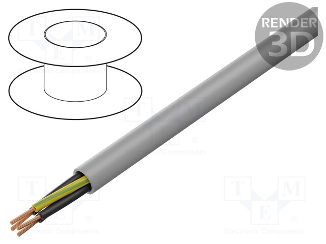 Wire; YSLY-JZ; 4G0,75mm2; unshielded; 300/500V; PVC; Cu; stranded