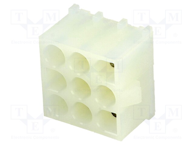 Socket; wire-board; female; 6.35mm; PIN: 9; Layout: 3x3; THT