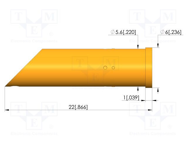 Test probe socket; KS-364; soldered; 22mm