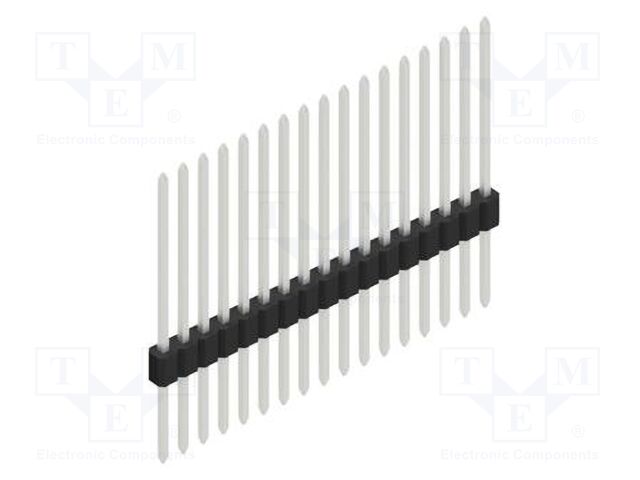 Connector: pin strips; pin header; male; PIN: 17; 1.27mm; THT; 1x17