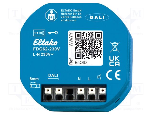 DALI gateway; EnOcean; plaster embedded; 230VAC; wireless