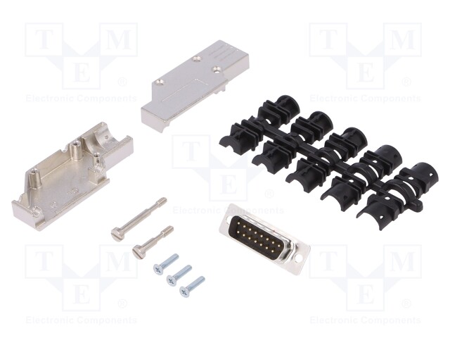 D-Sub; PIN: 15; plug; male; shielded,turned contacts; angled 90°