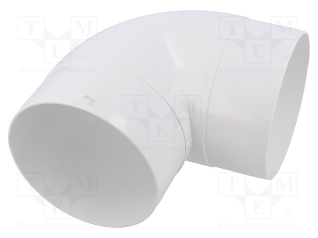 Round elbow bend; white; ABS; Ø100mm; 90°