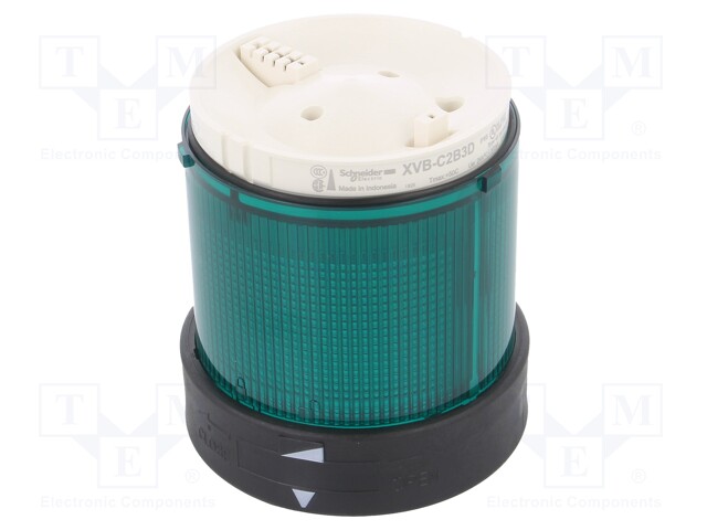 Signaller: lighting; continuous light; Colour: green; Usup: 24VDC