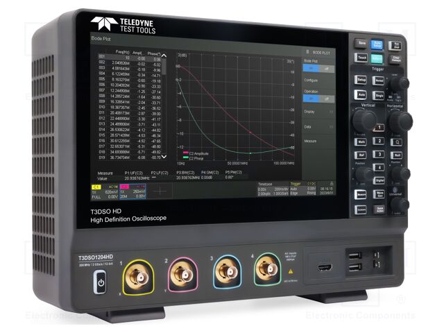 Oscilloscope: digital; Ch: 4; 200MHz; 1Gsps; 100Mpts/ch; 1.8ns