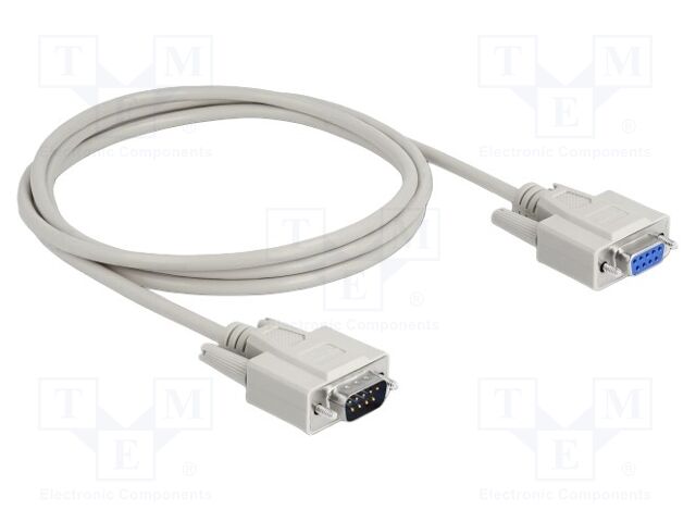 Cable; D-Sub 9pin socket,D-Sub 9pin plug; 2m; beige