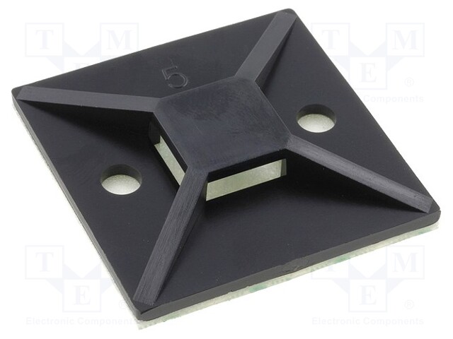 Self-adhesive cable holder; polyamide; UL94V-2; black; FH: 4.7mm