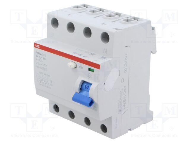 RCD breaker; Inom: 63A; Ires: 100mA; Max surge current: 5000A; 400V